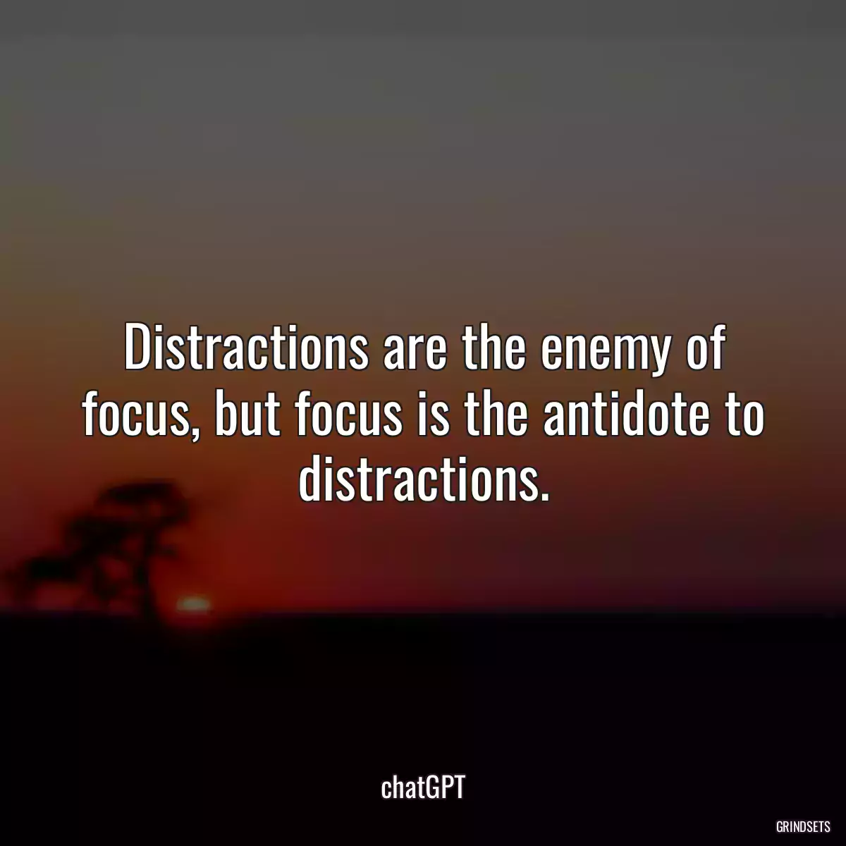 Distractions are the enemy of focus, but focus is the antidote to distractions.