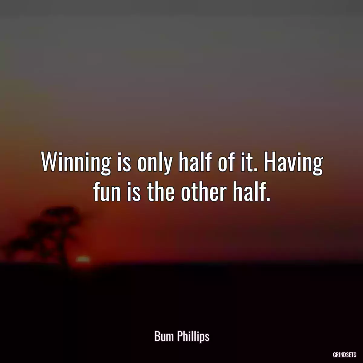 Winning is only half of it. Having fun is the other half.