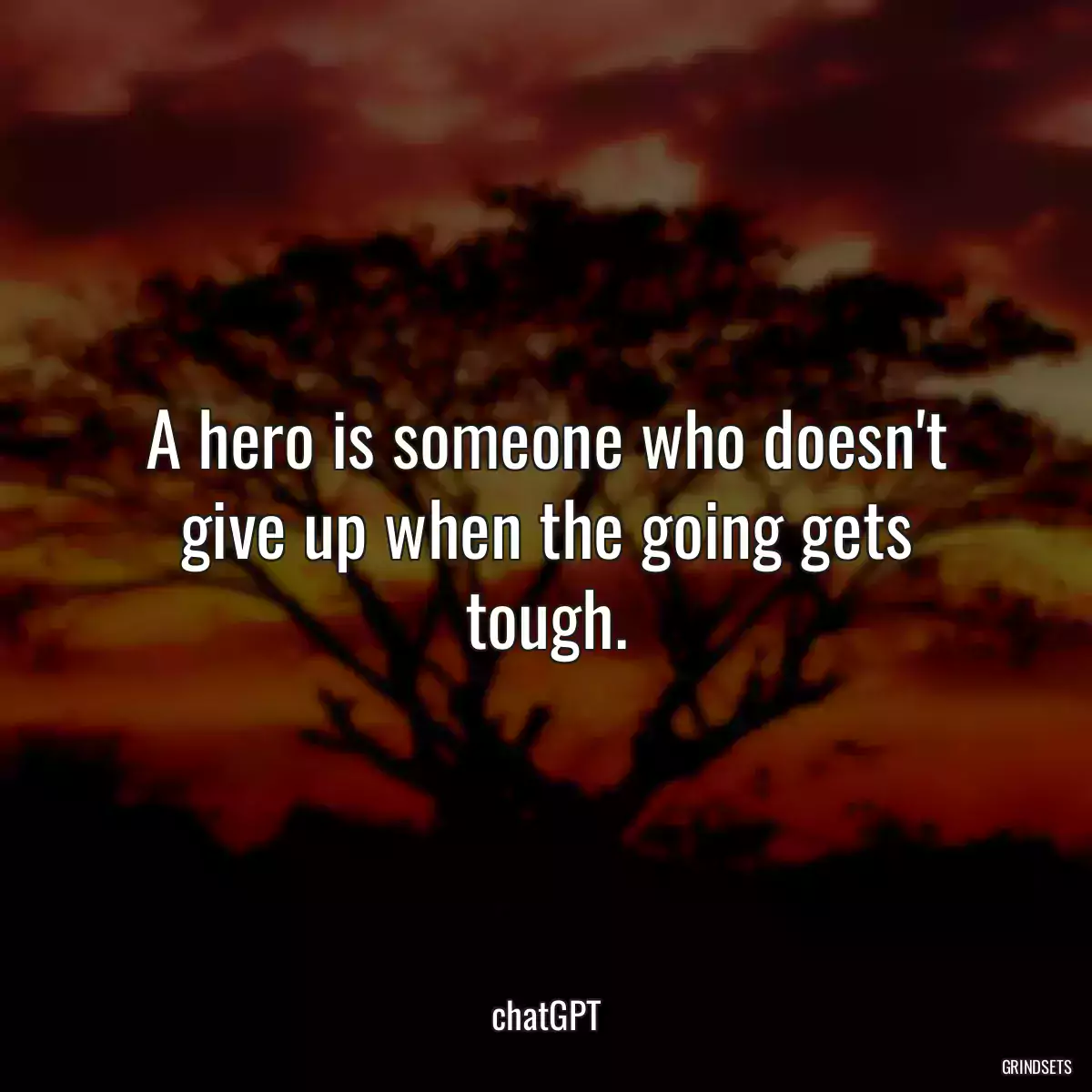 A hero is someone who doesn\'t give up when the going gets tough.