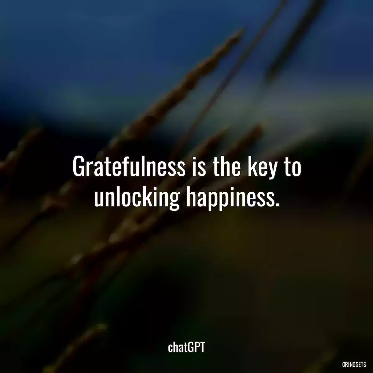 Gratefulness is the key to unlocking happiness.