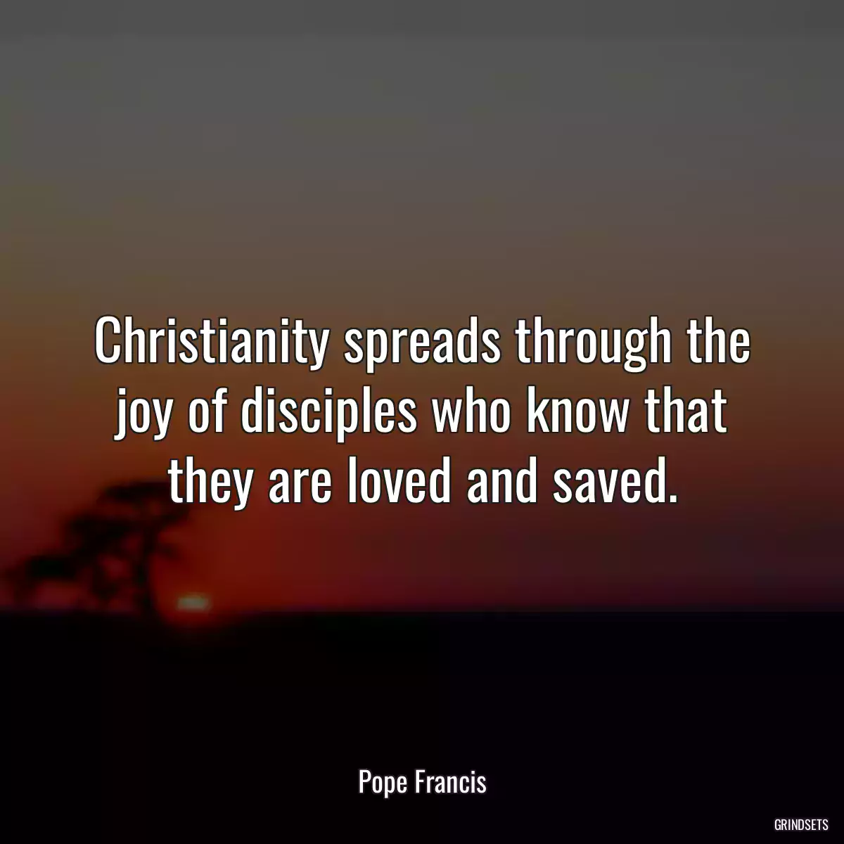 Christianity spreads through the joy of disciples who know that they are loved and saved.