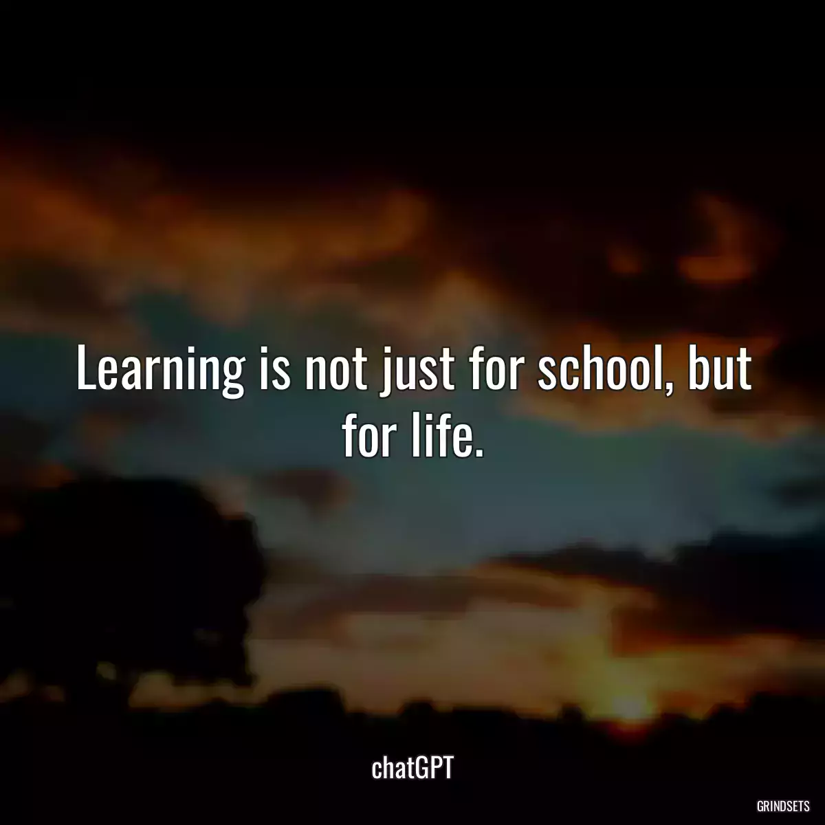 Learning is not just for school, but for life.