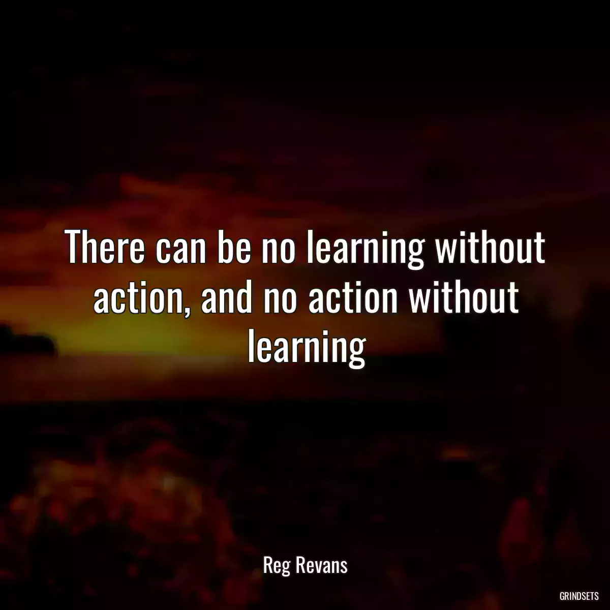 There can be no learning without action, and no action without learning