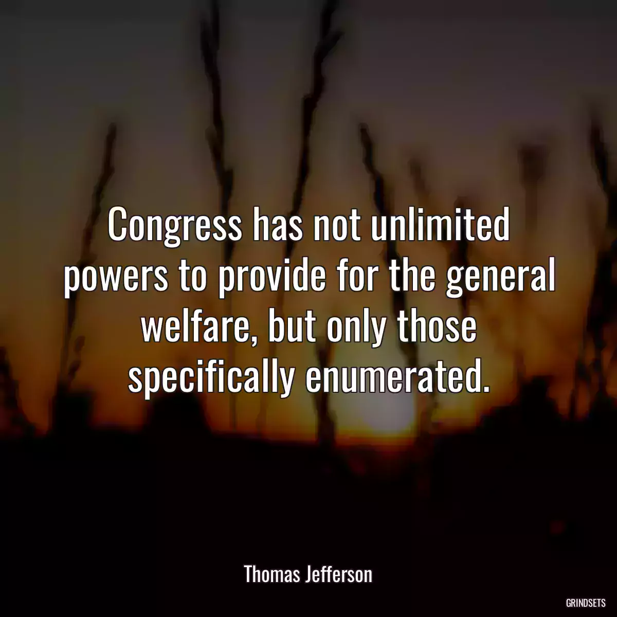 Congress has not unlimited powers to provide for the general welfare, but only those specifically enumerated.