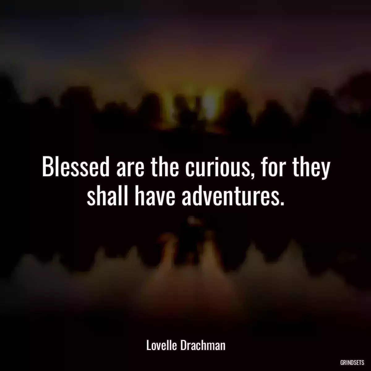 Blessed are the curious, for they shall have adventures.