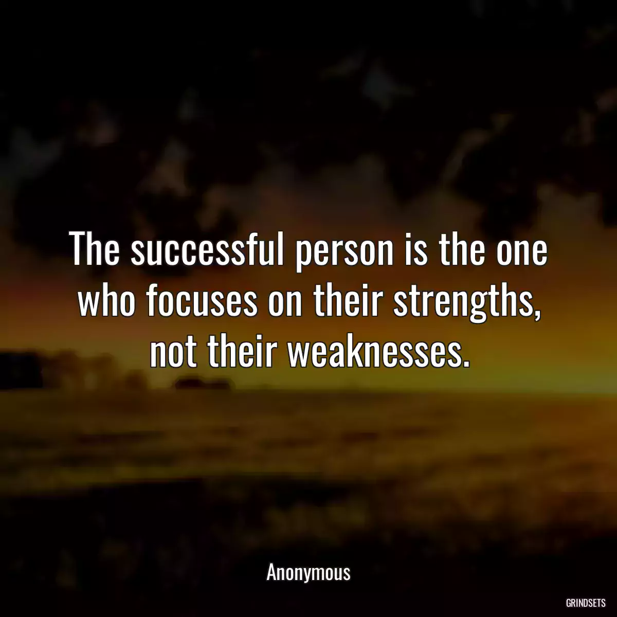 The successful person is the one who focuses on their strengths, not their weaknesses.