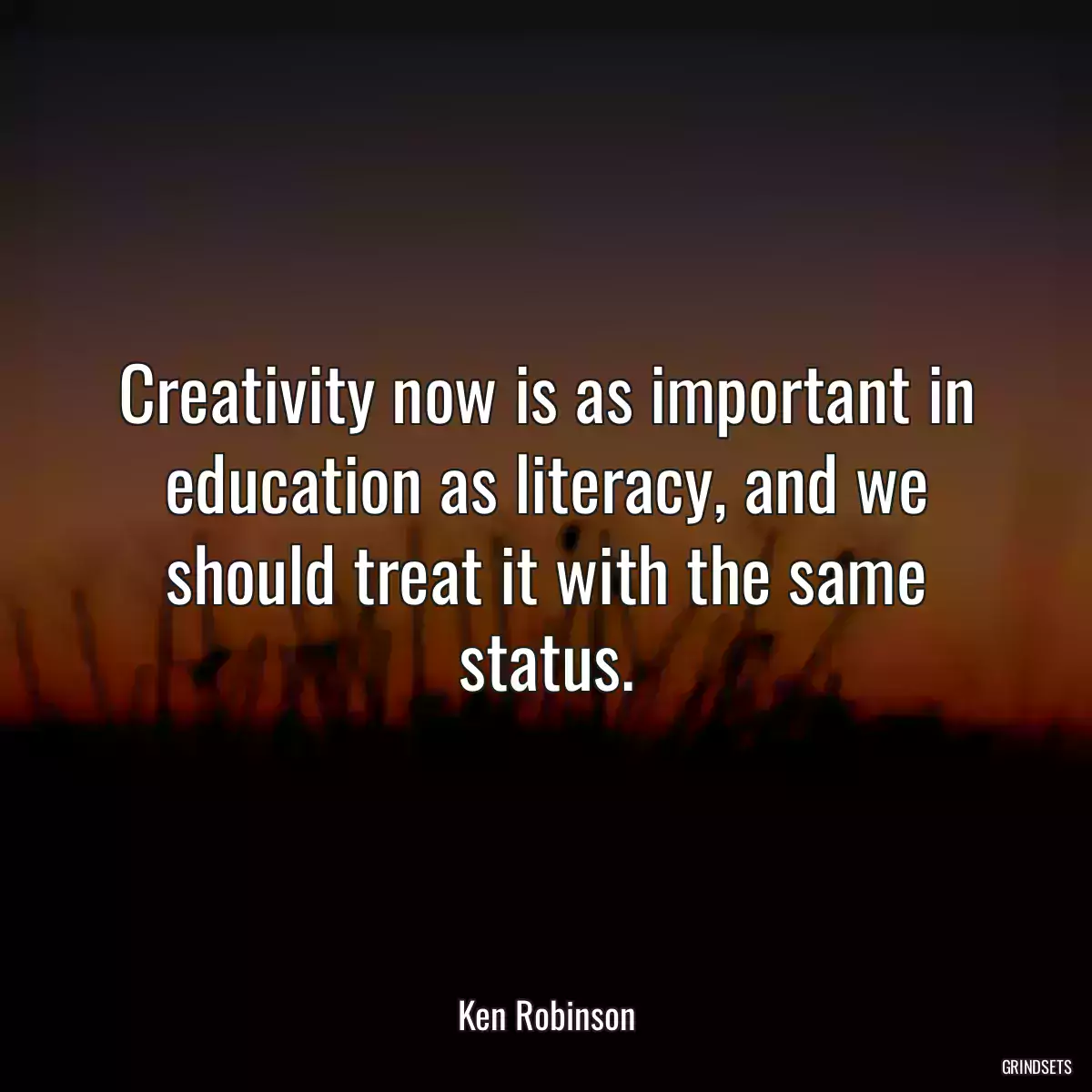 Creativity now is as important in education as literacy, and we should treat it with the same status.