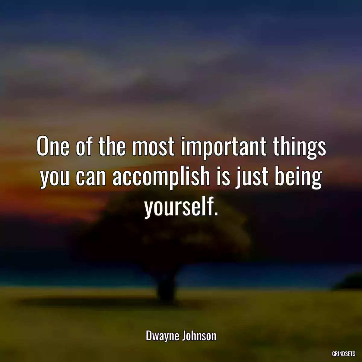 One of the most important things you can accomplish is just being yourself.