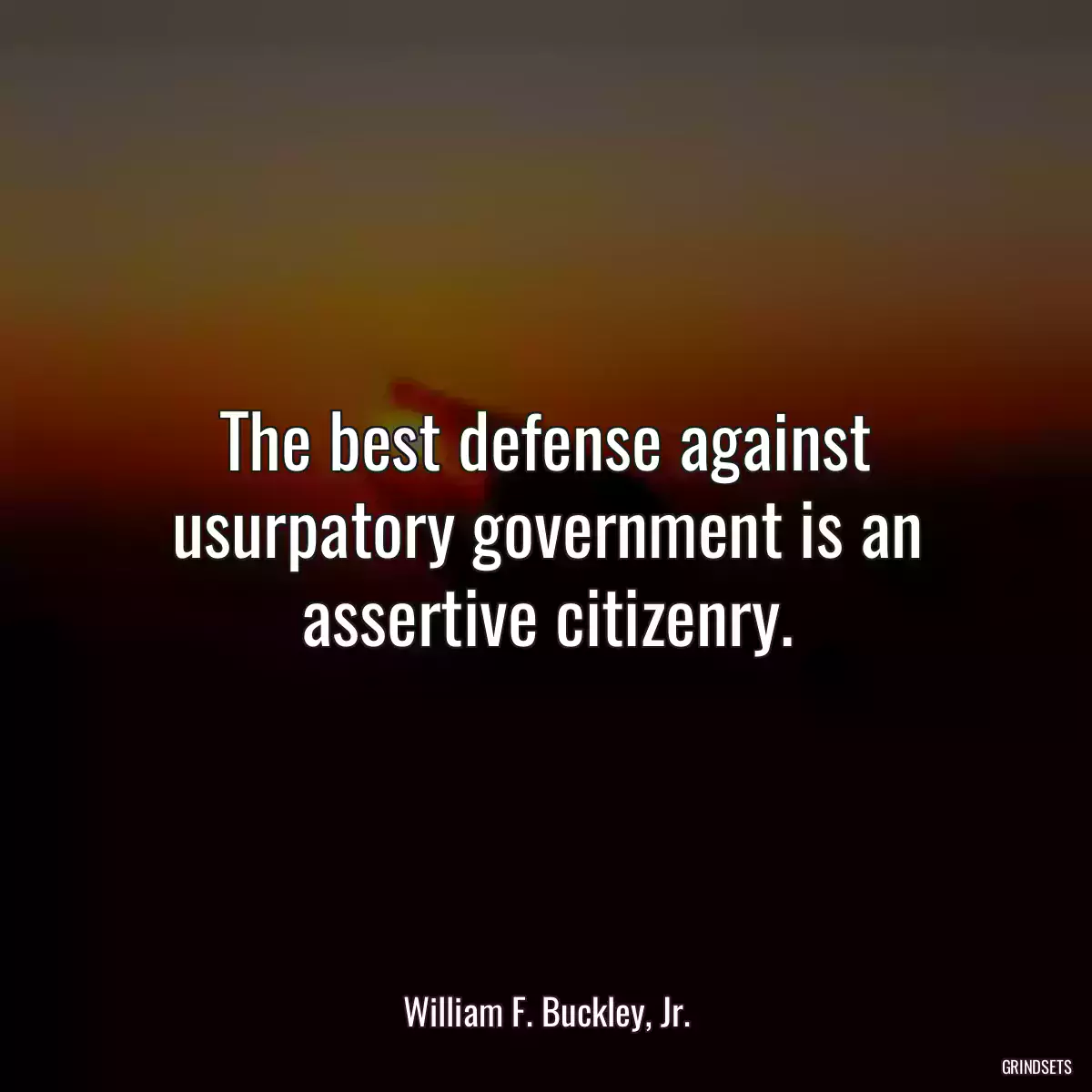 The best defense against usurpatory government is an assertive citizenry.