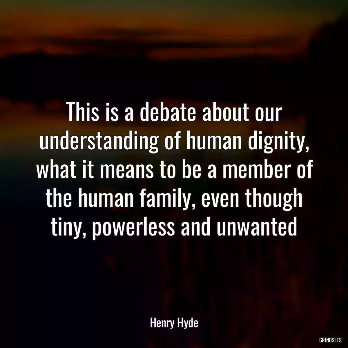 This is a debate about our understanding of human dignity, what it means to be a member of the human family, even though tiny, powerless and unwanted