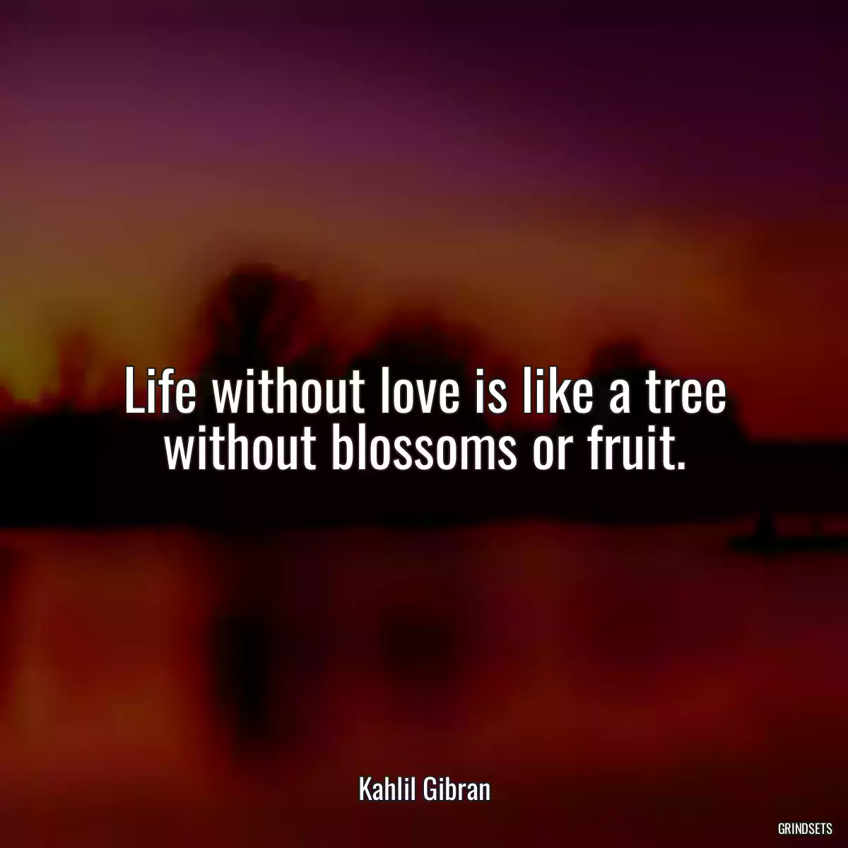 Life without love is like a tree without blossoms or fruit.