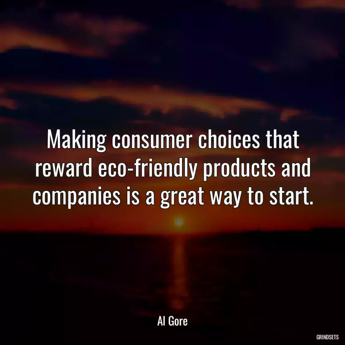 Making consumer choices that reward eco-friendly products and companies is a great way to start.