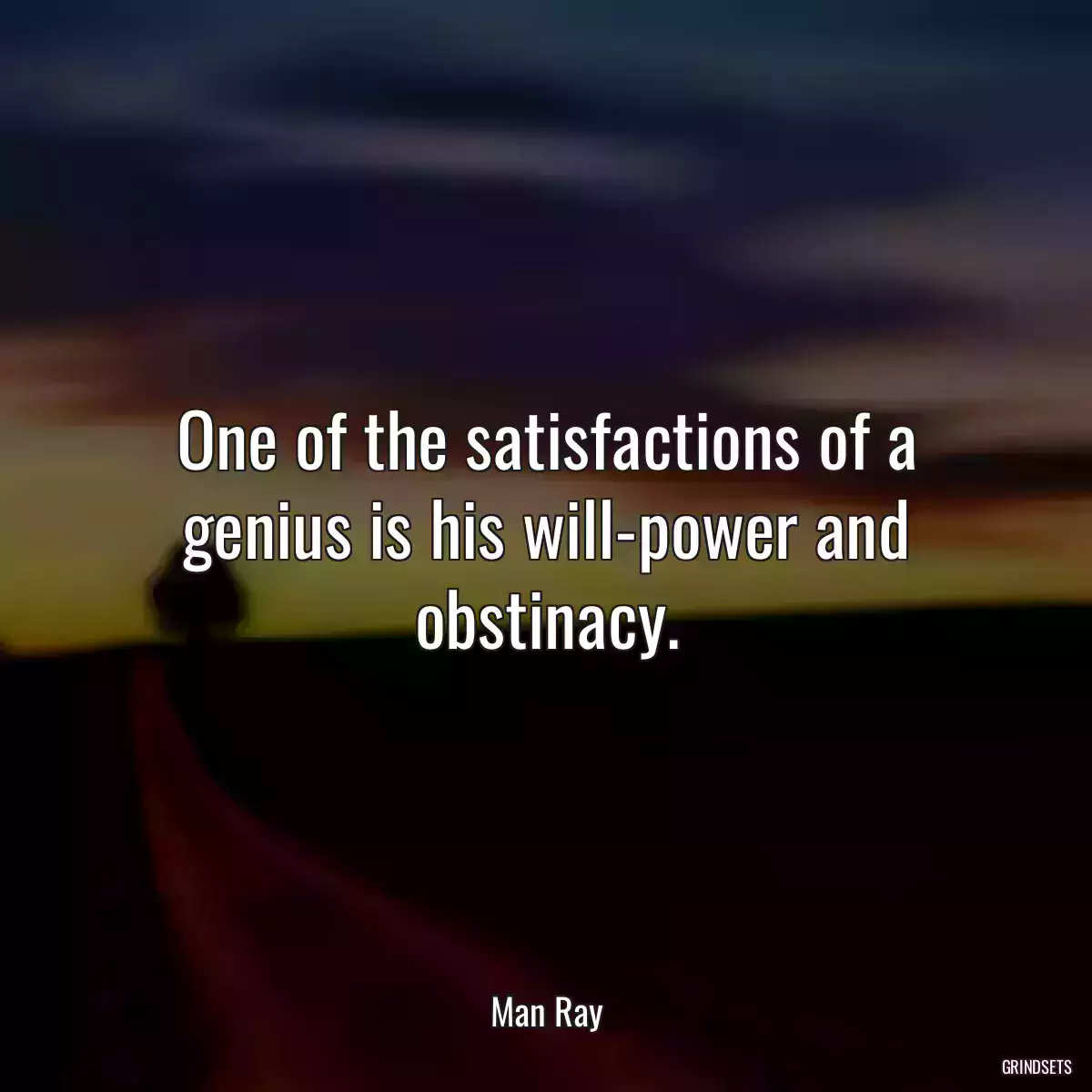 One of the satisfactions of a genius is his will-power and obstinacy.