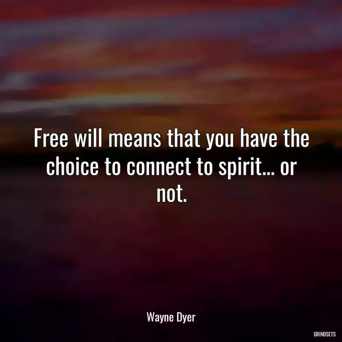 Free will means that you have the choice to connect to spirit... or not.