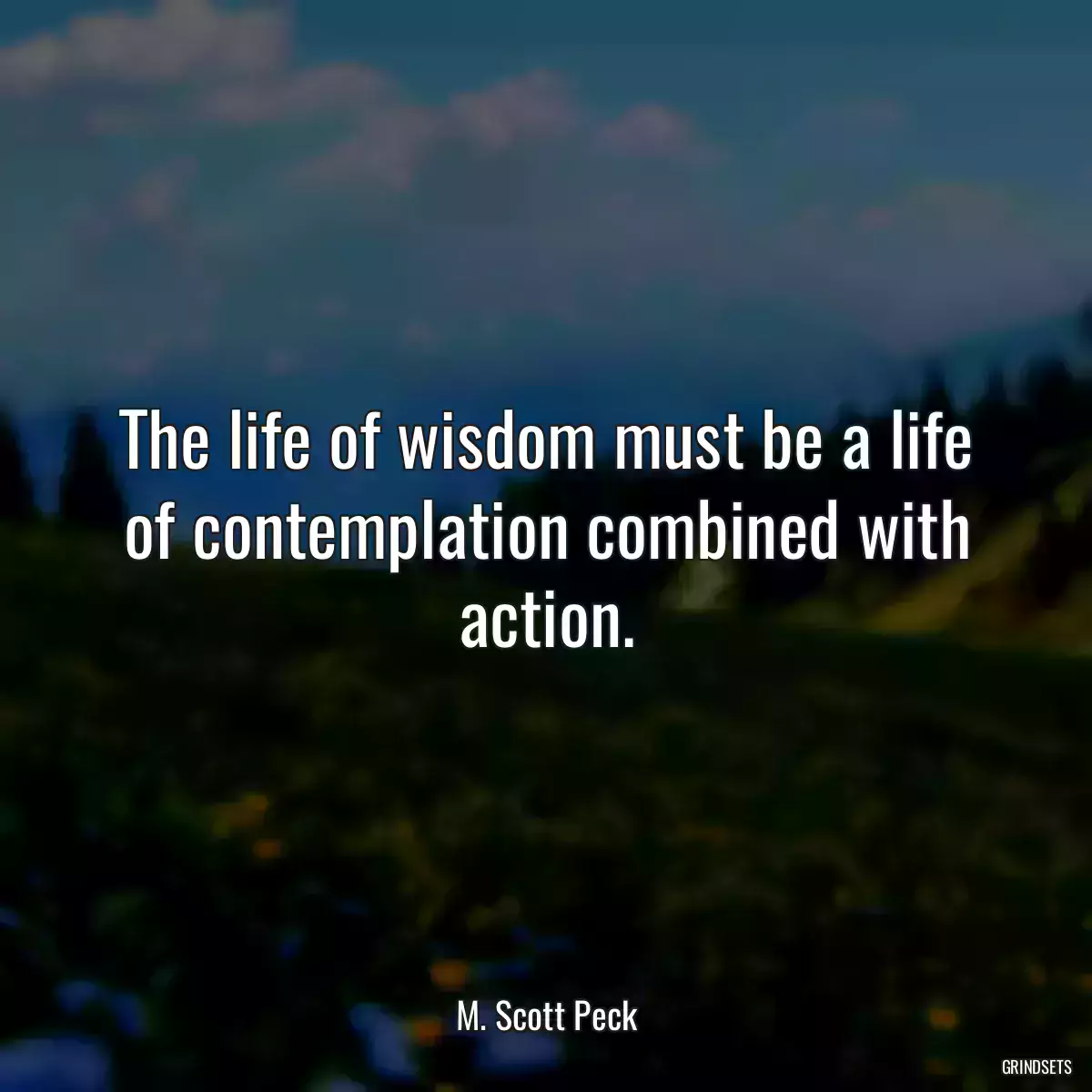 The life of wisdom must be a life of contemplation combined with action.