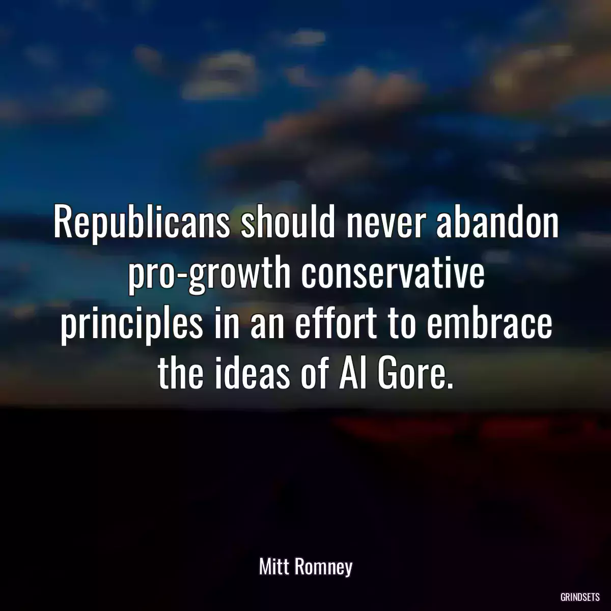 Republicans should never abandon pro-growth conservative principles in an effort to embrace the ideas of Al Gore.