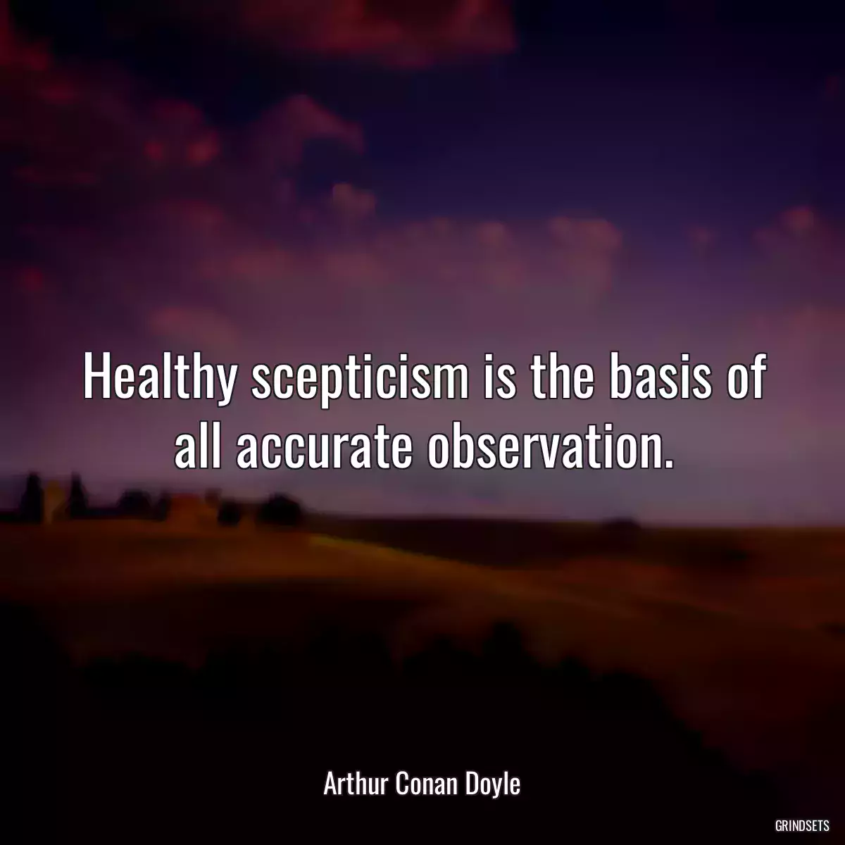 Healthy scepticism is the basis of all accurate observation.