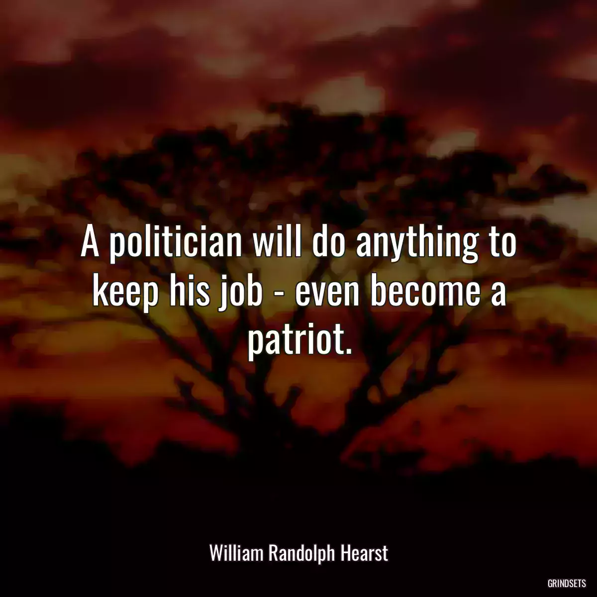 A politician will do anything to keep his job - even become a patriot.