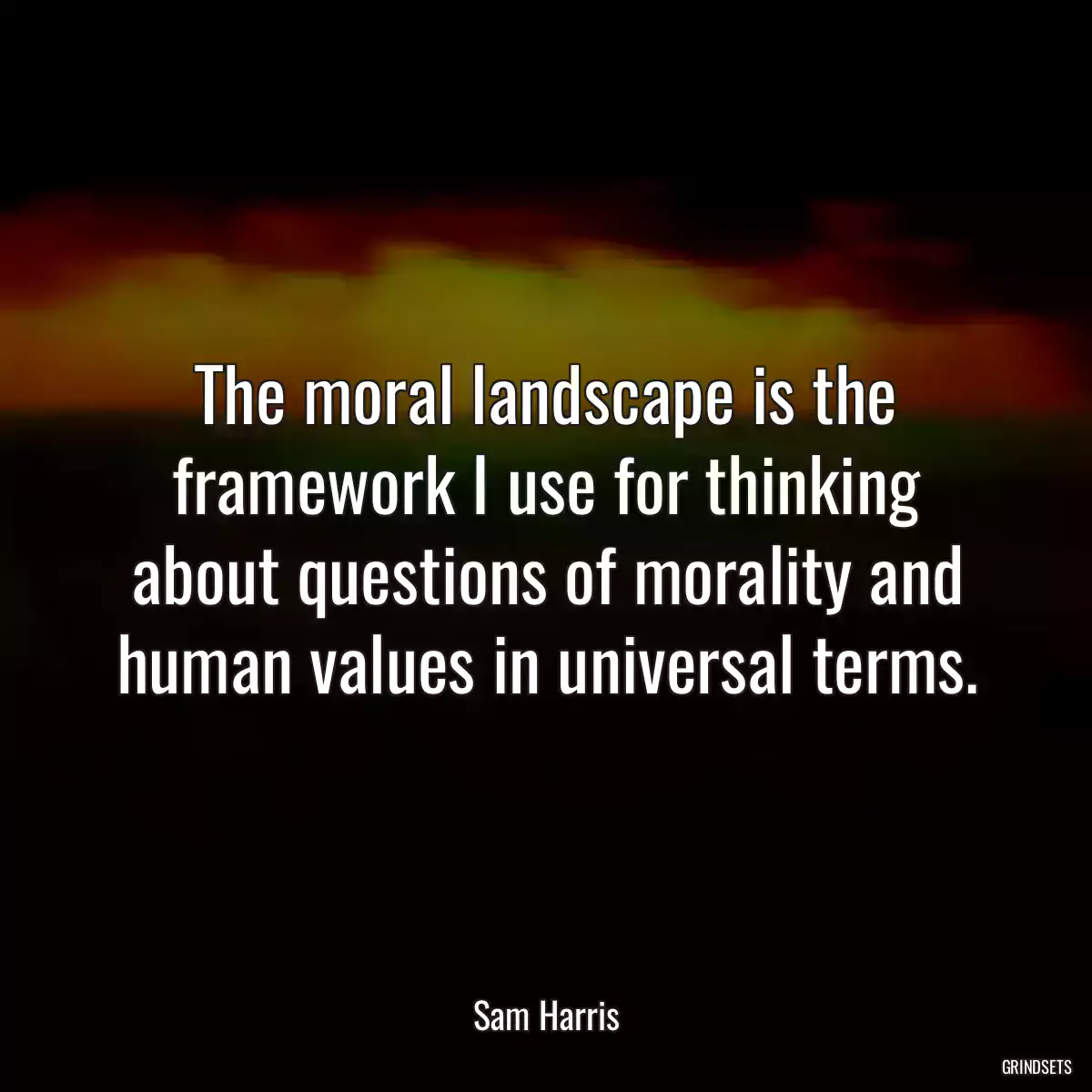 The moral landscape is the framework I use for thinking about questions of morality and human values in universal terms.