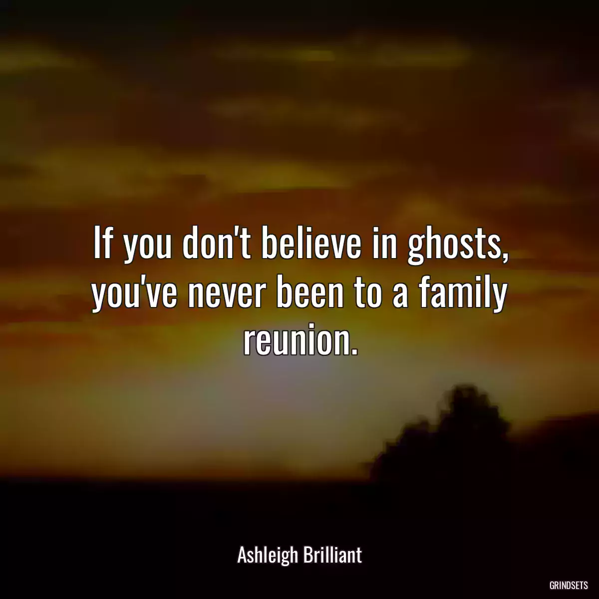 If you don\'t believe in ghosts, you\'ve never been to a family reunion.