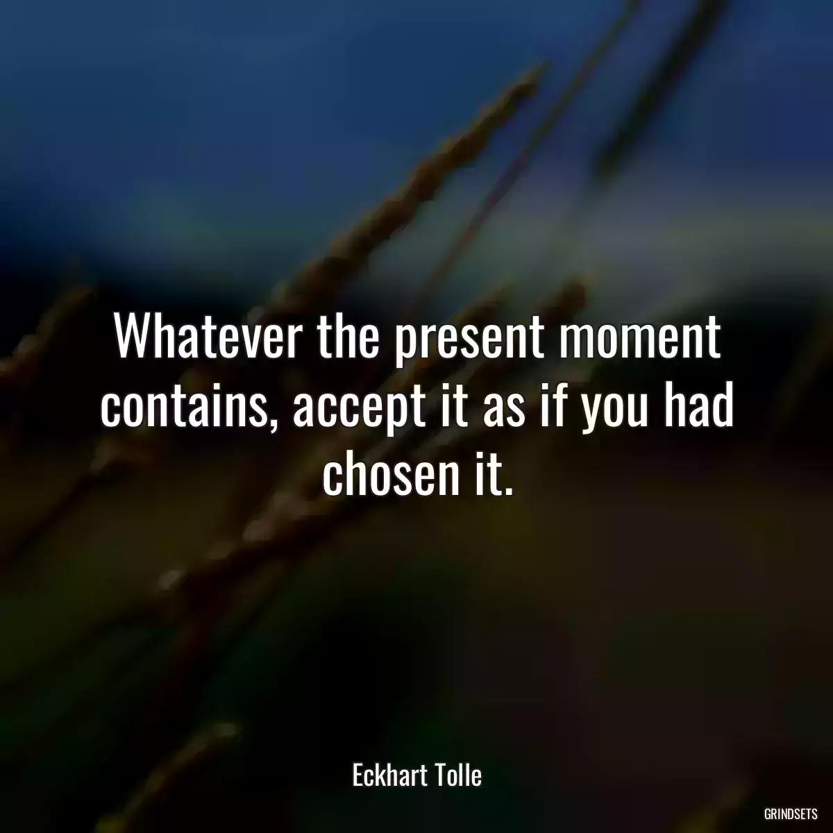 Whatever the present moment contains, accept it as if you had chosen it.