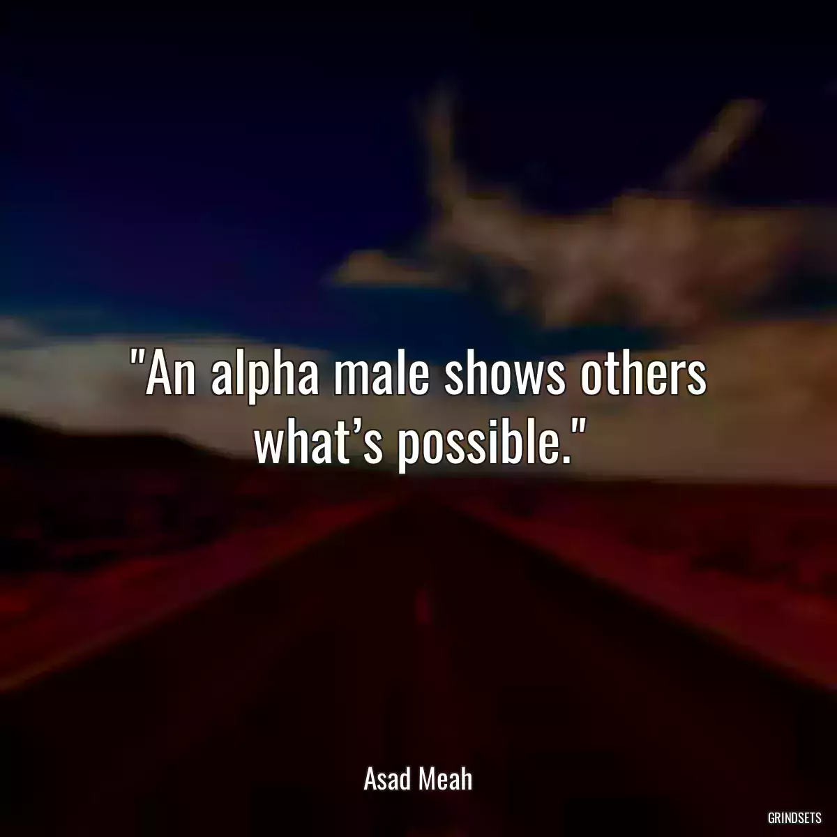 An alpha male shows others what’s possible.