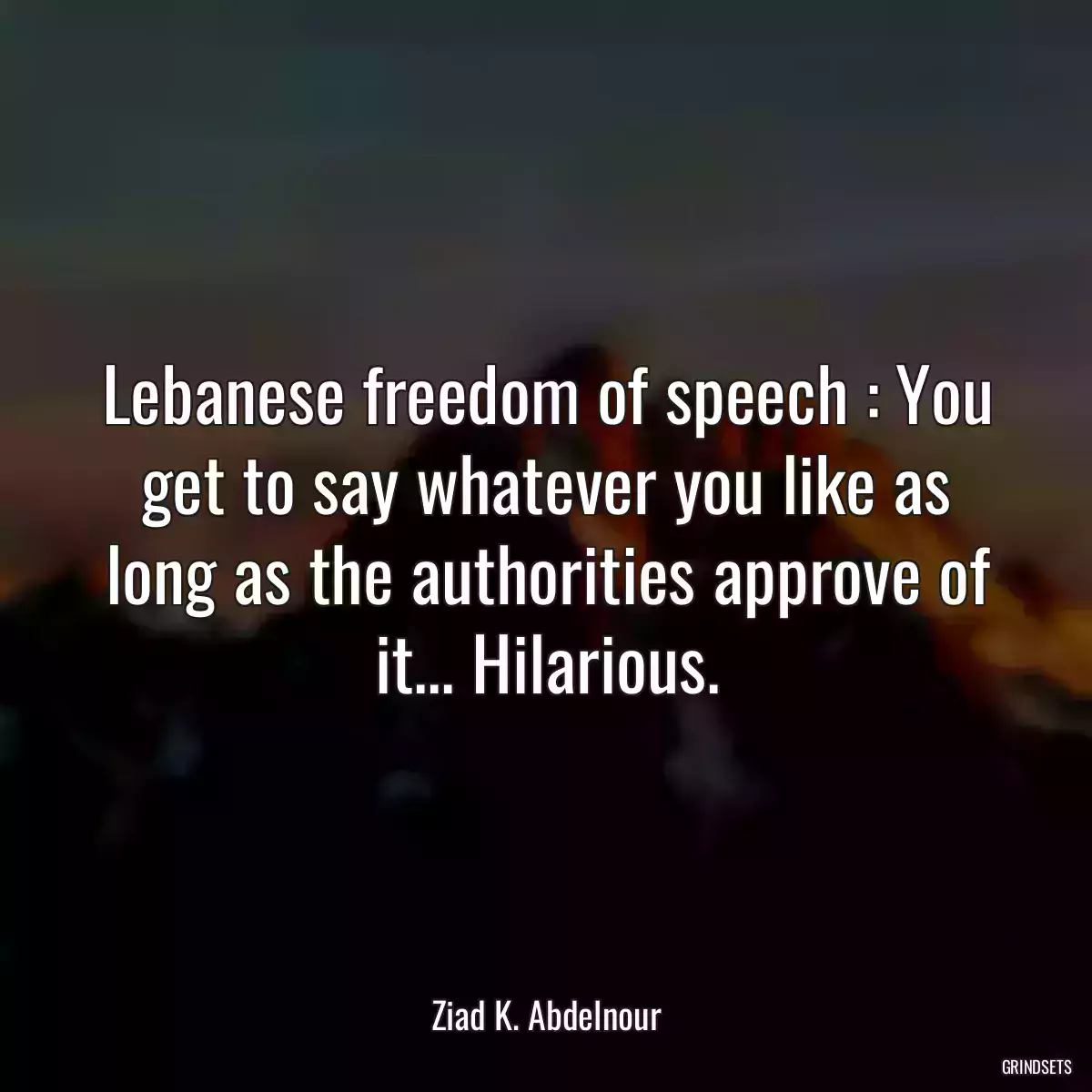 Lebanese freedom of speech : You get to say whatever you like as long as the authorities approve of it... Hilarious.