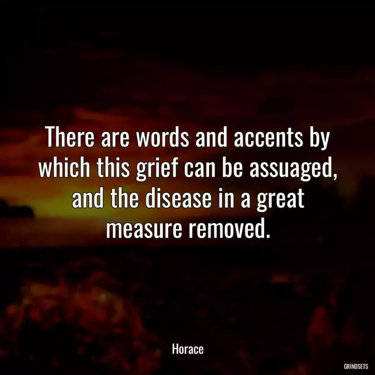 There are words and accents by which this grief can be assuaged, and the disease in a great measure removed.