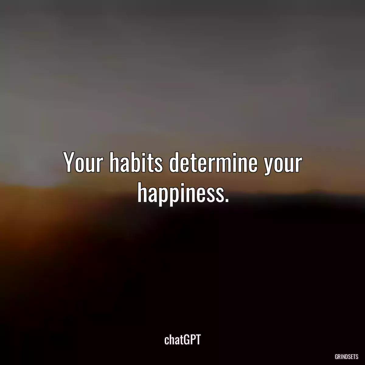 Your habits determine your happiness.