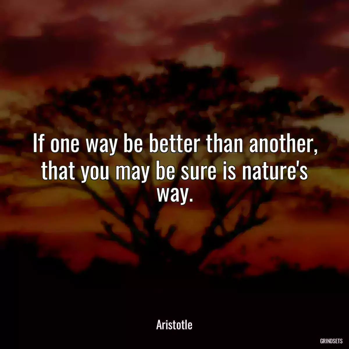 If one way be better than another, that you may be sure is nature\'s way.