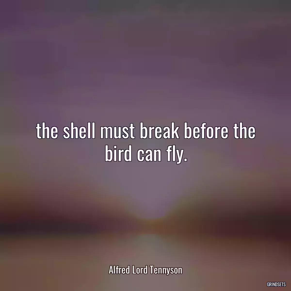 the shell must break before the bird can fly.