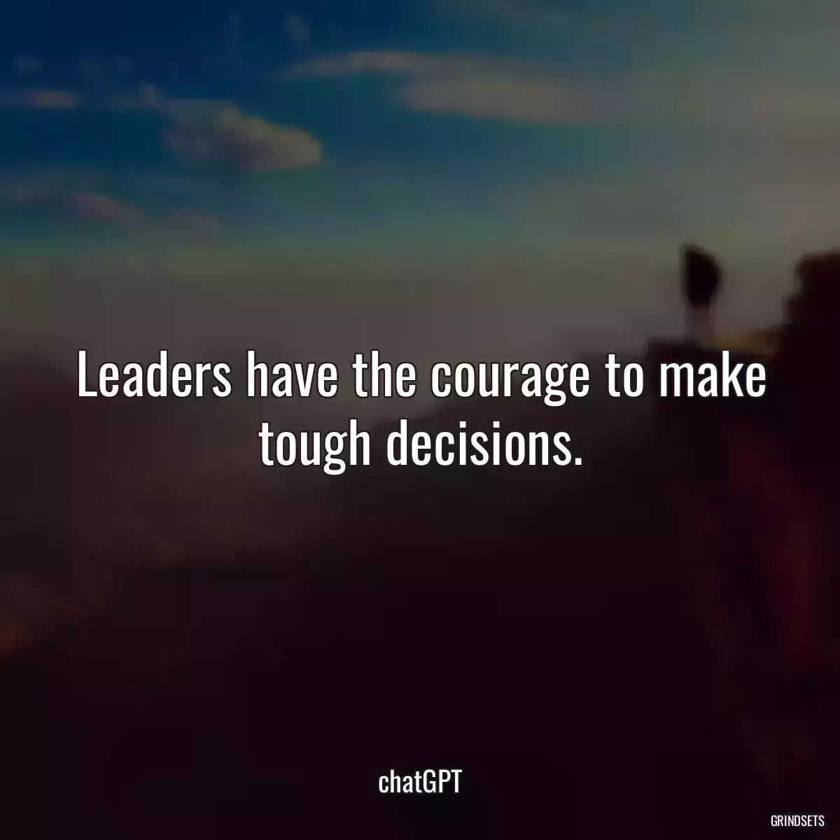 Leaders have the courage to make tough decisions.