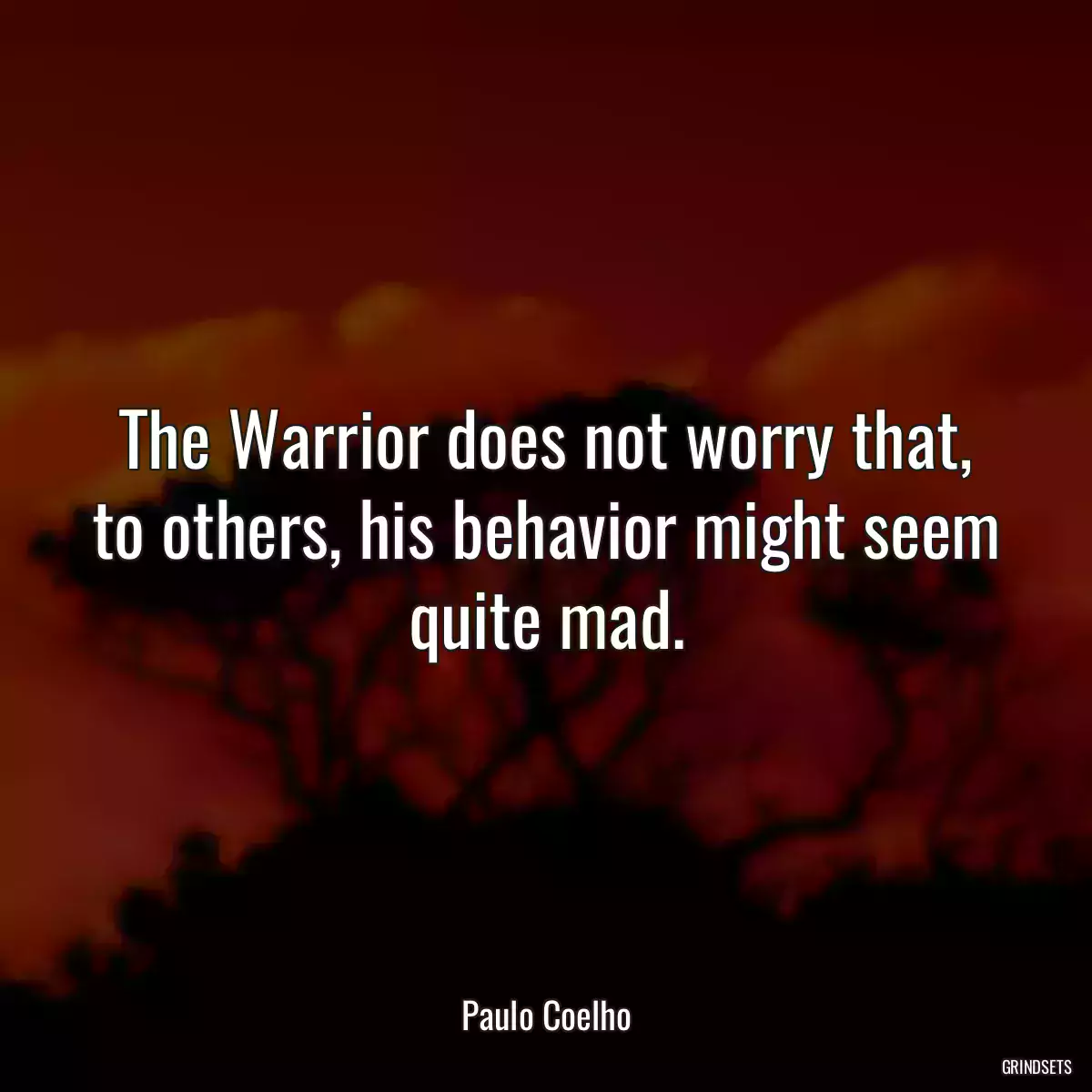 The Warrior does not worry that, to others, his behavior might seem quite mad.