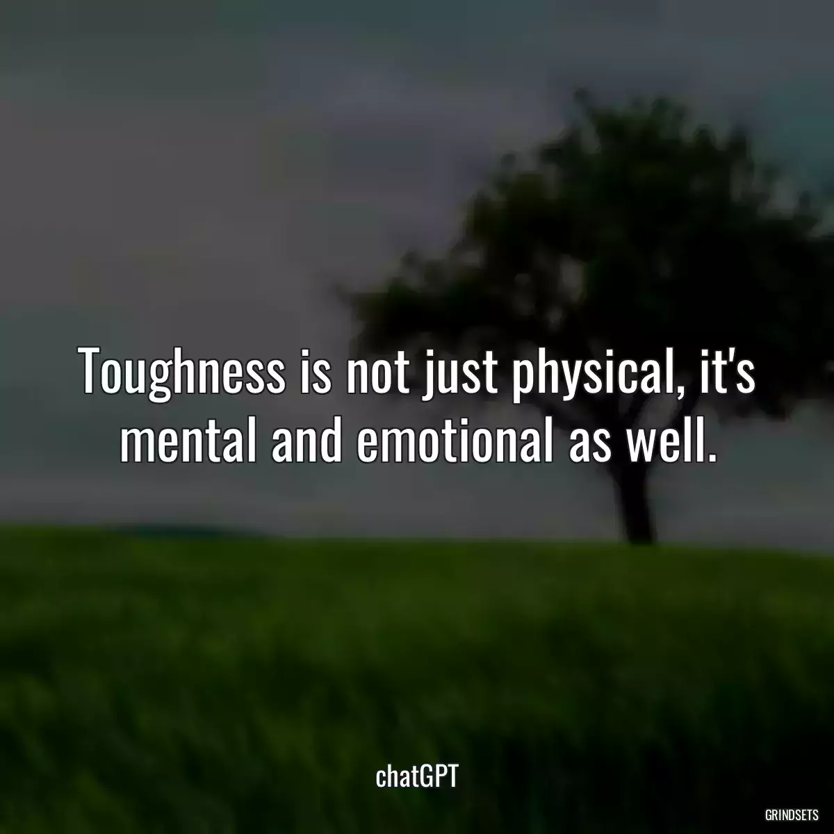 Toughness is not just physical, it\'s mental and emotional as well.