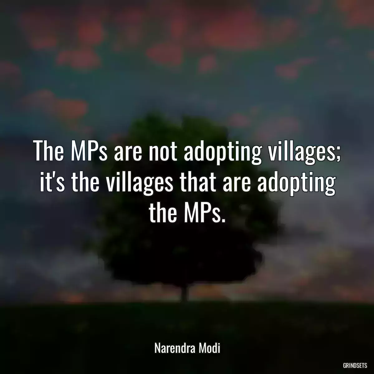 The MPs are not adopting villages; it\'s the villages that are adopting the MPs.