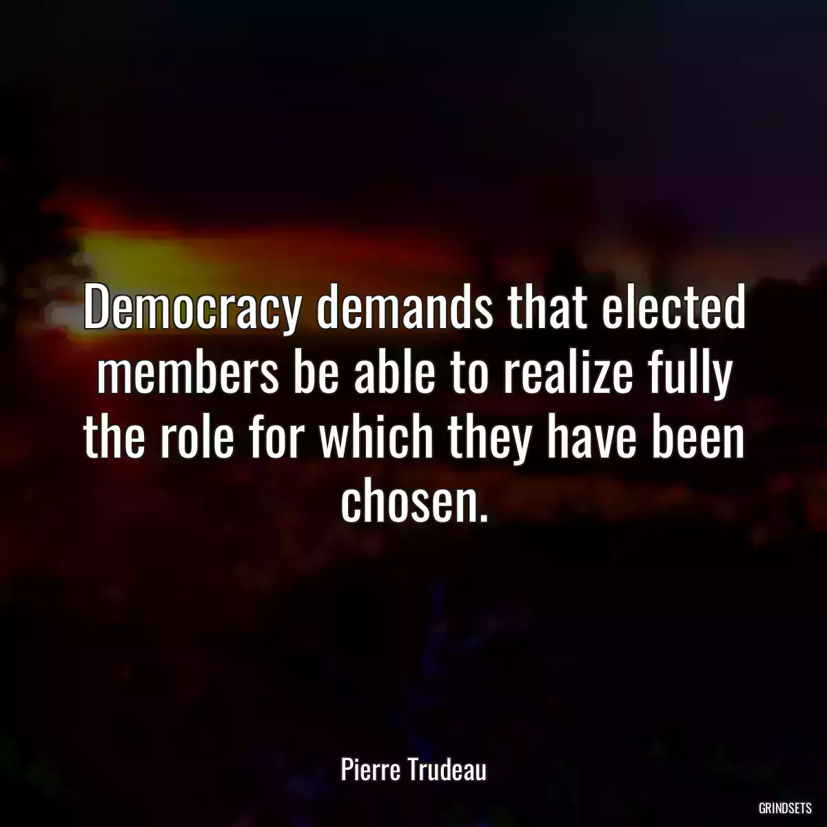 Democracy demands that elected members be able to realize fully the role for which they have been chosen.