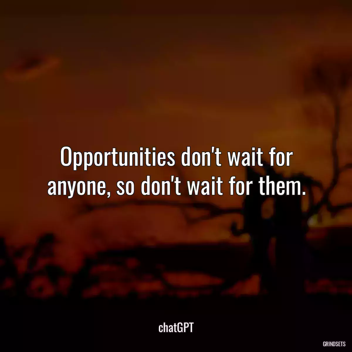 Opportunities don\'t wait for anyone, so don\'t wait for them.