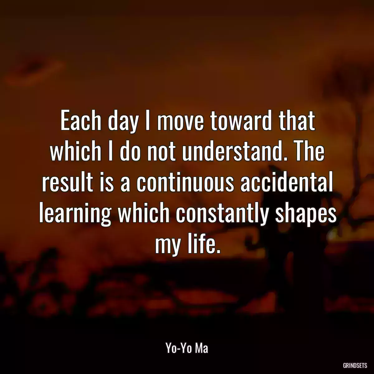 Each day I move toward that which I do not understand. The result is a continuous accidental learning which constantly shapes my life.