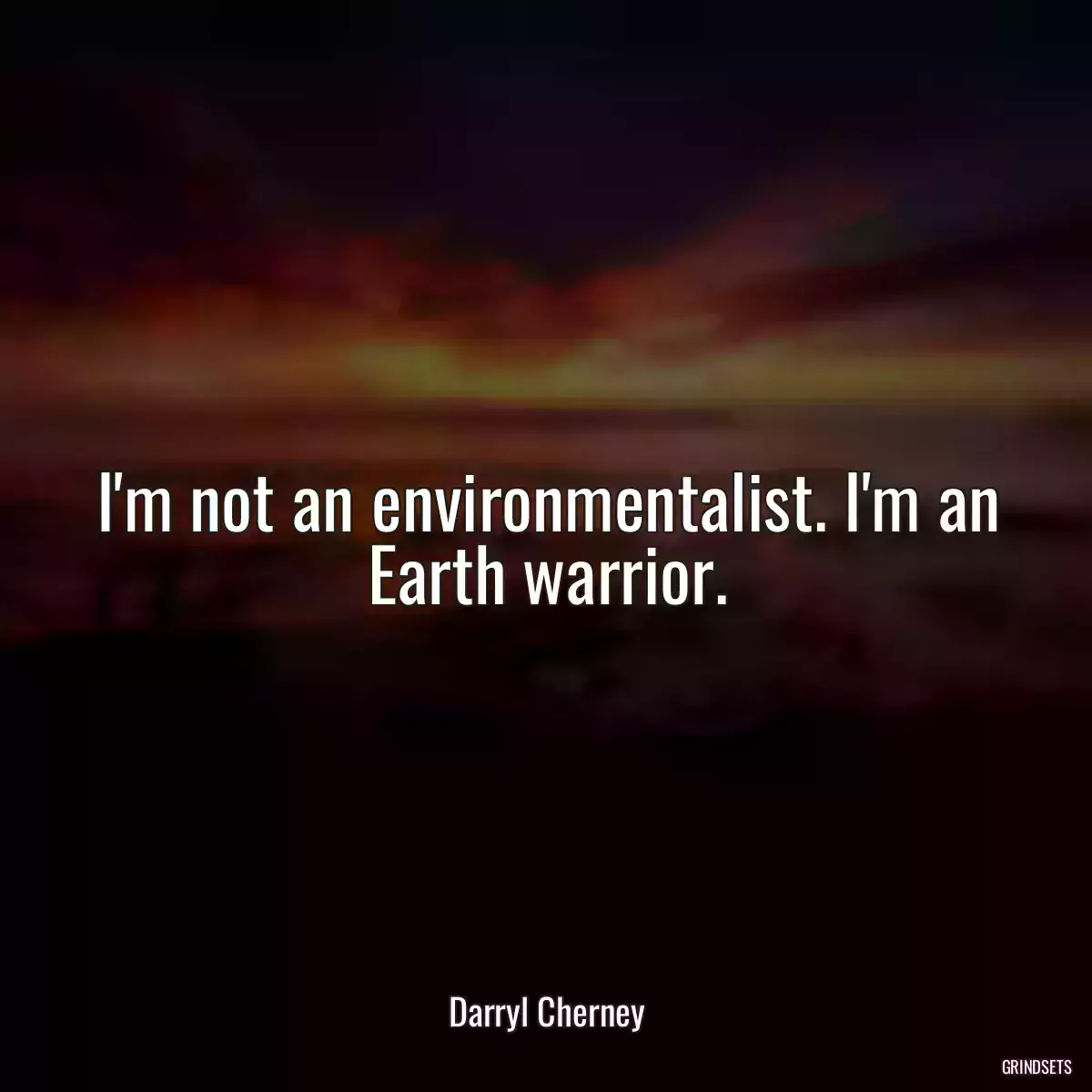 I\'m not an environmentalist. I\'m an Earth warrior.