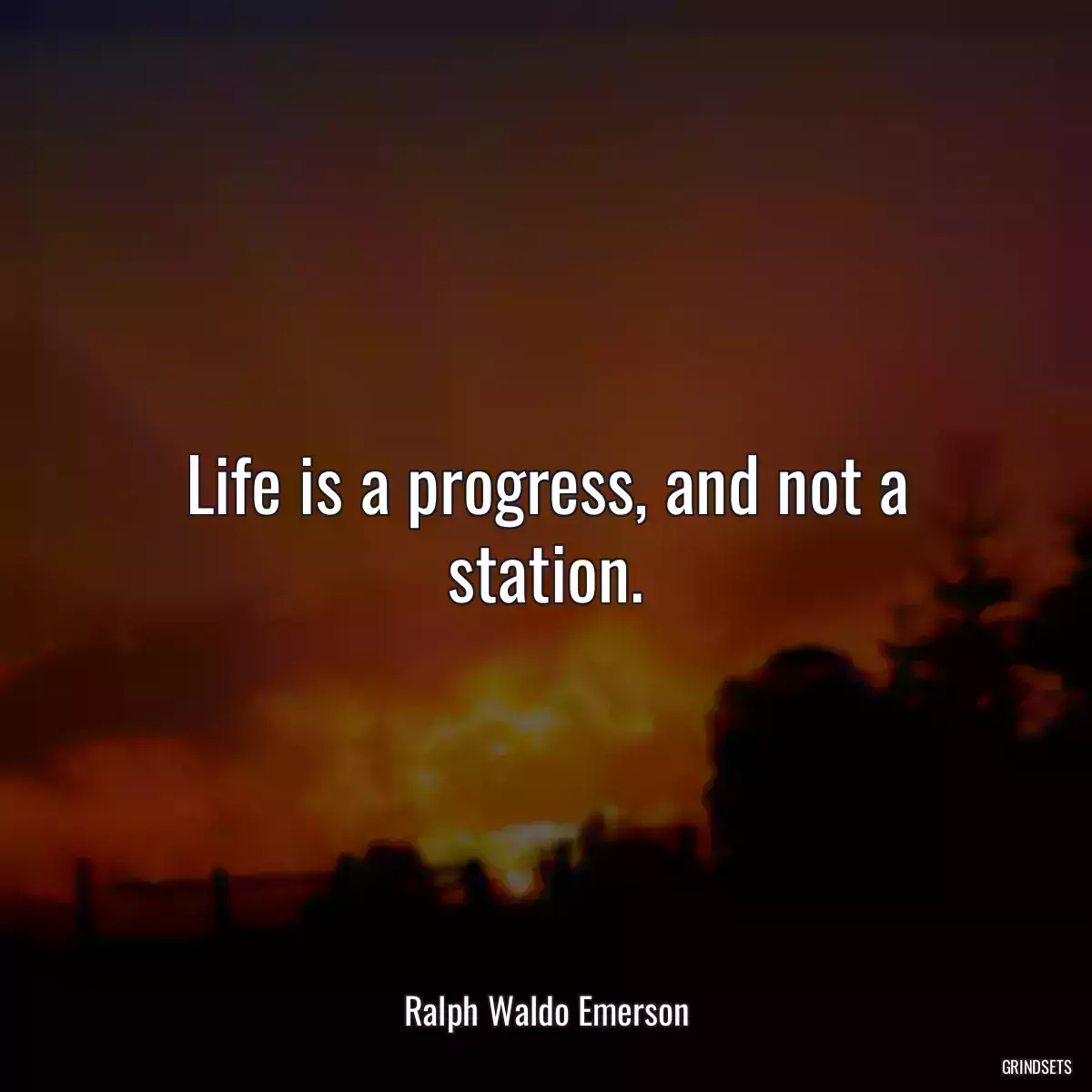 Life is a progress, and not a station.
