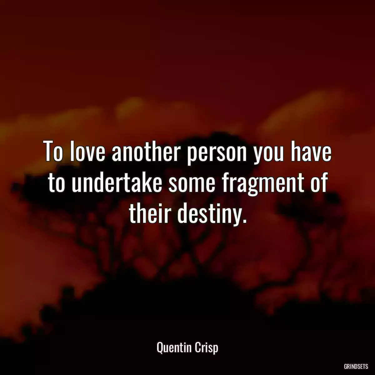 To love another person you have to undertake some fragment of their destiny.