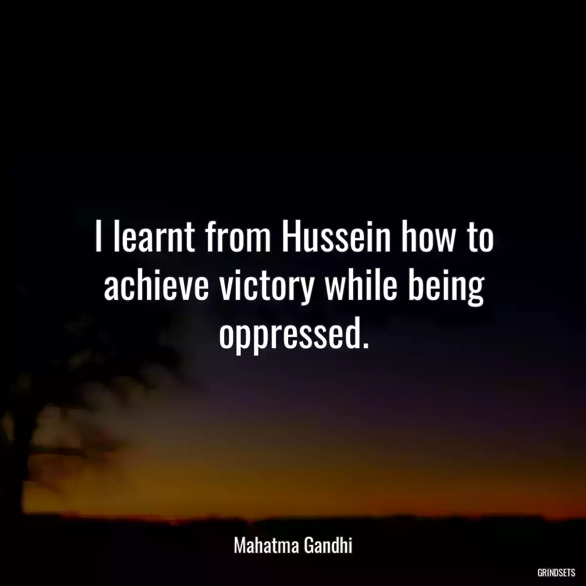 I learnt from Hussein how to achieve victory while being oppressed.