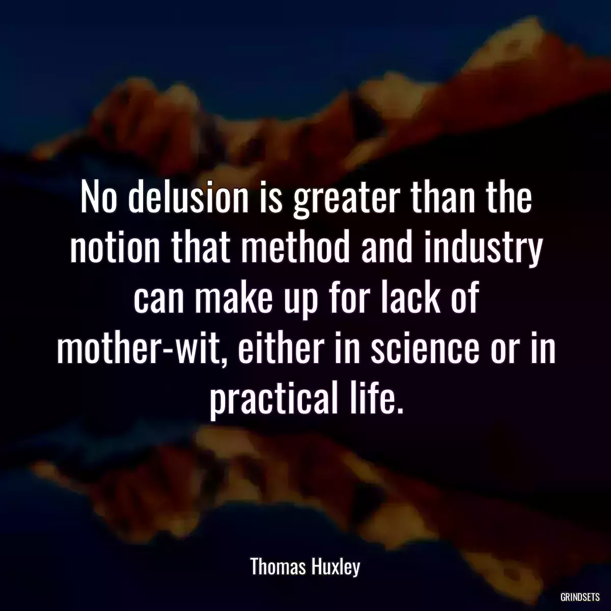 No delusion is greater than the notion that method and industry can make up for lack of mother-wit, either in science or in practical life.