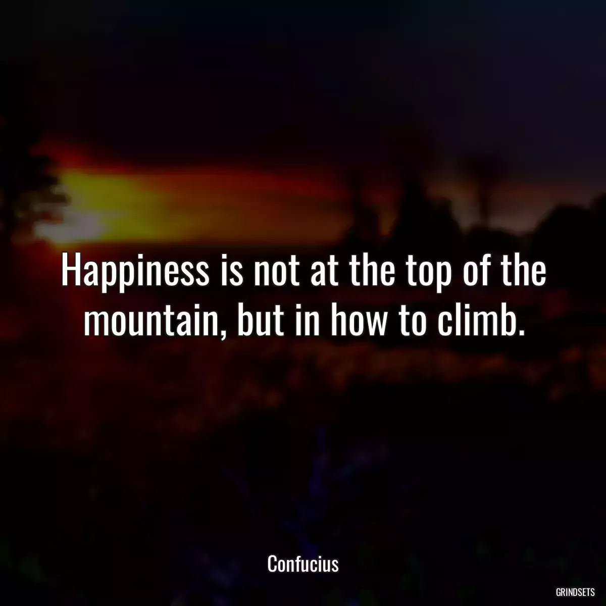 Happiness is not at the top of the mountain, but in how to climb.