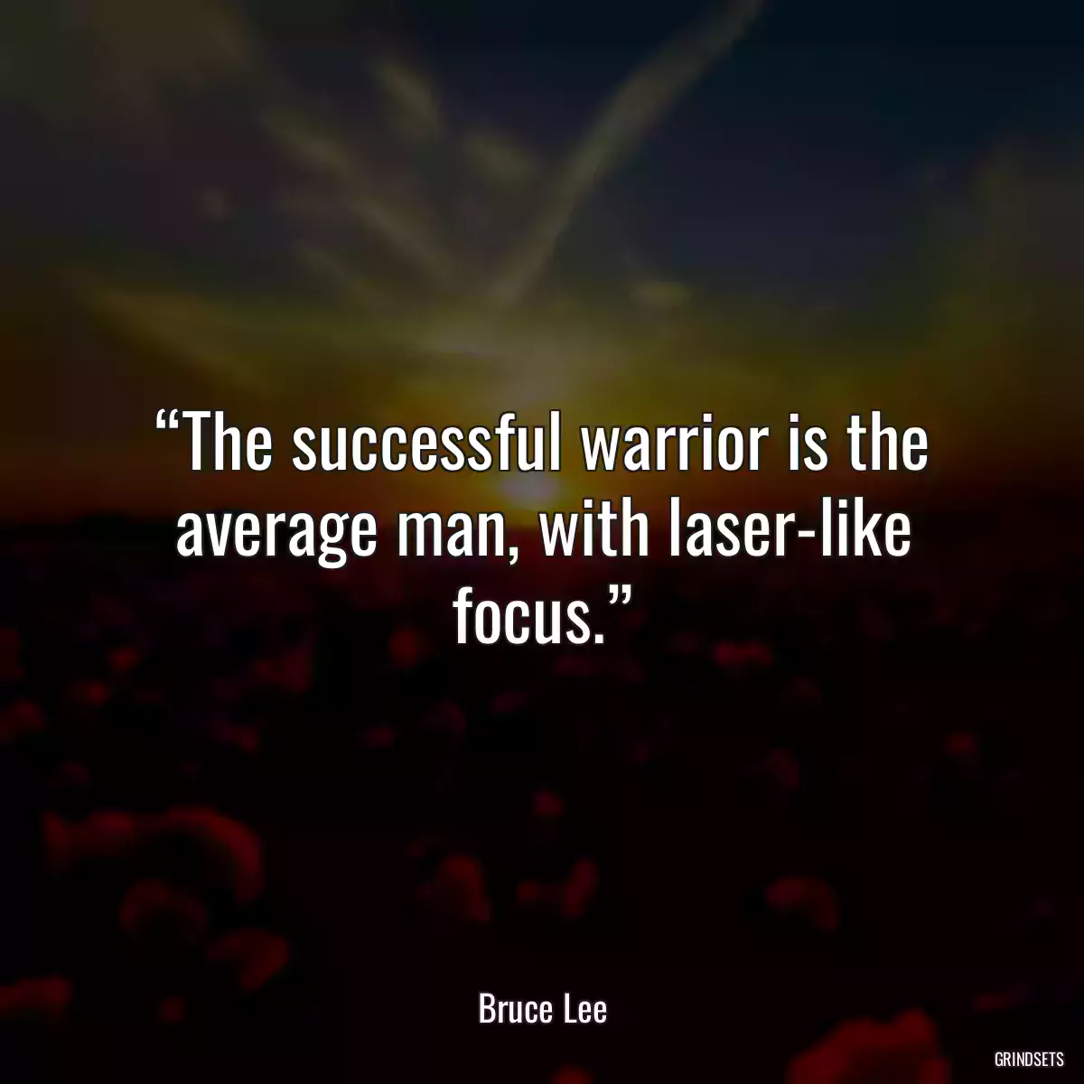 “The successful warrior is the average man, with laser-like focus.”