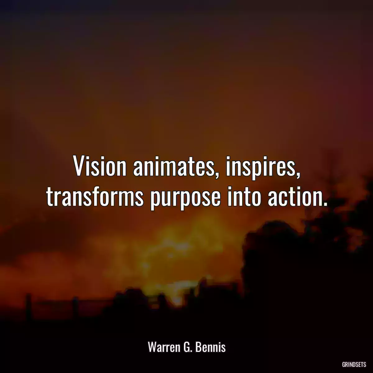 Vision animates, inspires, transforms purpose into action.