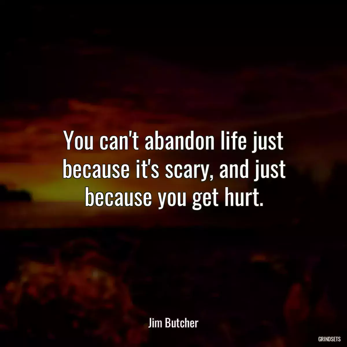 You can\'t abandon life just because it\'s scary, and just because you get hurt.