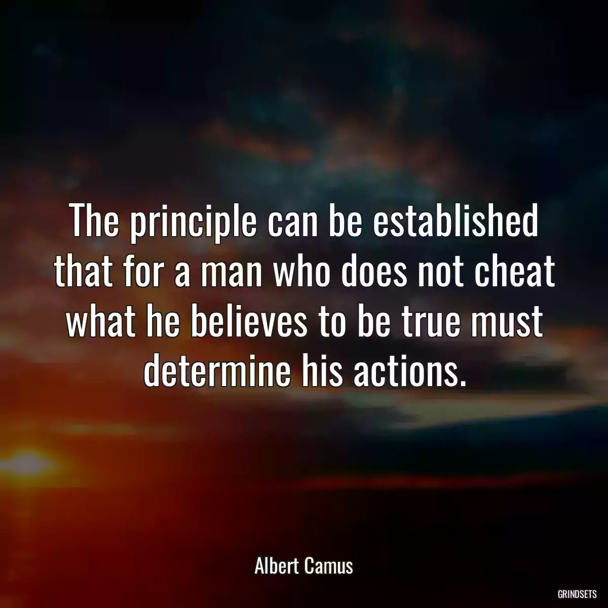 The principle can be established that for a man who does not cheat what he believes to be true must determine his actions.