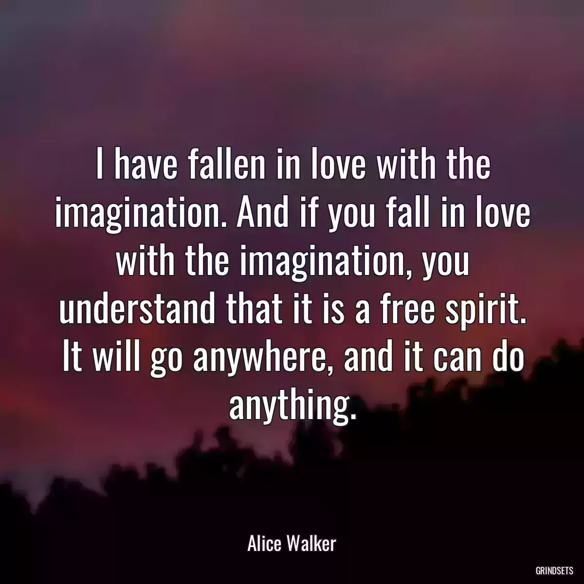 I have fallen in love with the imagination. And if you fall in love with the imagination, you understand that it is a free spirit. It will go anywhere, and it can do anything.