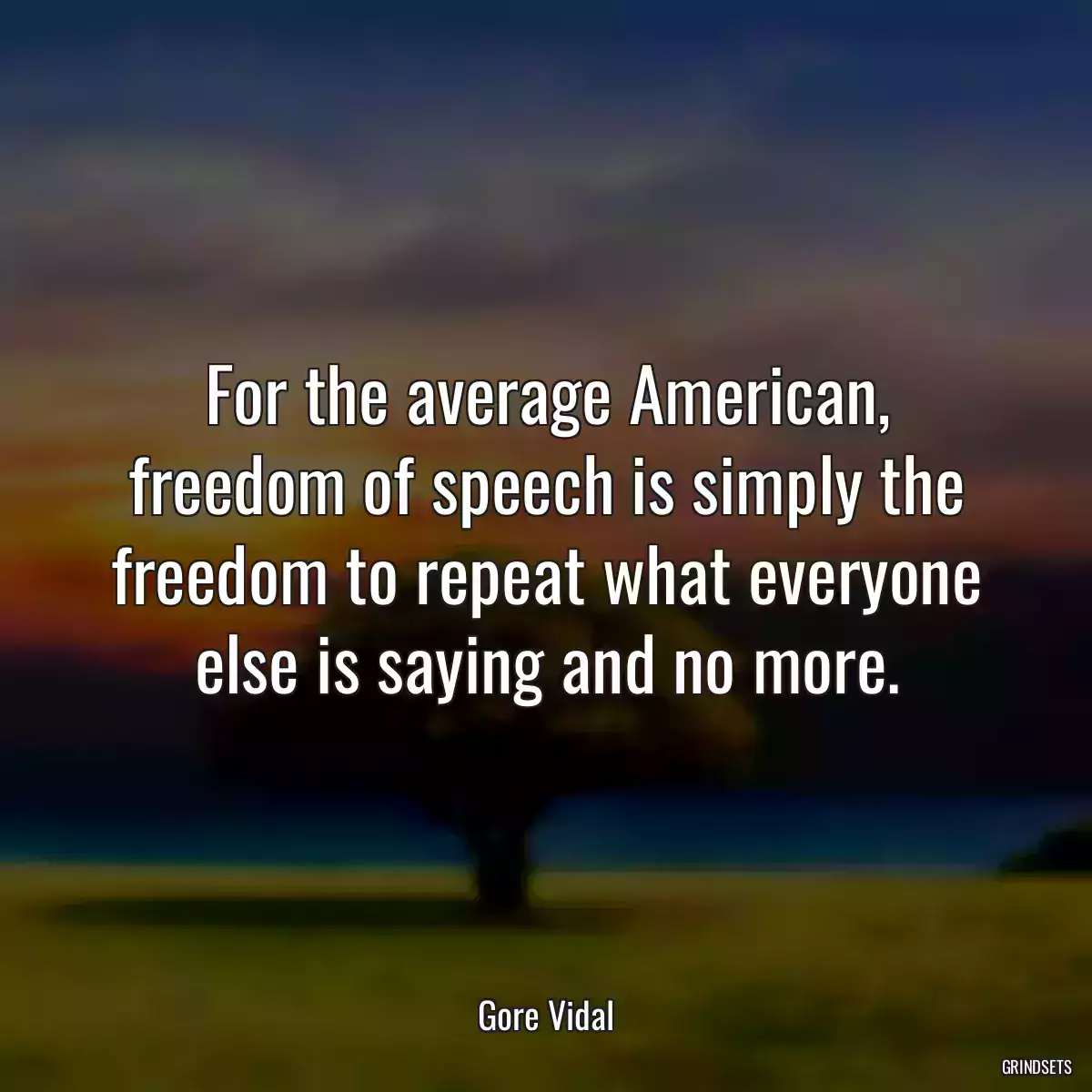 For the average American, freedom of speech is simply the freedom to repeat what everyone else is saying and no more.